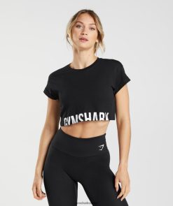 衣類 Gymshark フラクションクロップトップ 黒 女性 T2X264492