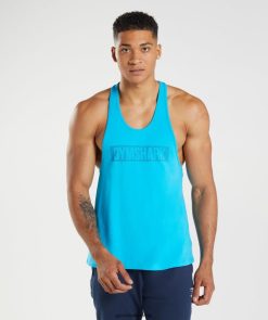 衣類 Gymshark ブロックストリンガー サメブルー 男性 T2X2641007
