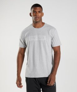 衣類 Gymshark ブロックTシャツ ライトグレーメランジ 男性 T2X264714