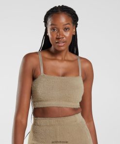衣類 Gymshark ホイットニーアイラッシュニットバンドゥ セメントブラウン 女性 T2X264163