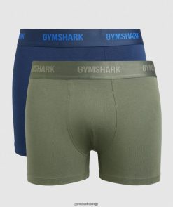 衣類 Gymshark ボクサー 2 パック コアオリーブ/ネイビー 男性 T2X2641047
