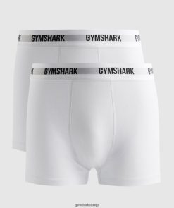 衣類 Gymshark ボクサー 2 パック 白 男性 T2X2641048