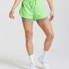 衣類 Gymshark ランニング 2 in 1 ショーツ アイリスグリーン/ライトオリーブグリーン 女性 T2X26452