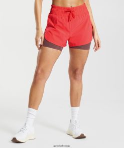 衣類 Gymshark ランニング 2 in 1 ショーツ フルオボールドピンク/マゼンタブラウン 女性 T2X26451