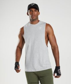 衣類 Gymshark リアクトドロップアームタンク ライトグレーのコアマール 男性 T2X264888