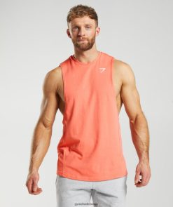 衣類 Gymshark リアクトドロップアームタンク 航空宇宙オレンジ 男性 T2X264954