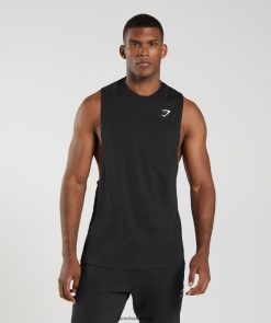 衣類 Gymshark リアクトドロップアームタンク 黒 男性 T2X264885