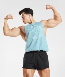 衣類 Gymshark レガシィドロップアームタンク アイスバーグブルー 男性 T2X264956