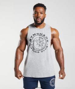 衣類 Gymshark レガシィドロップアームタンク ライトグレーのコアマール 男性 T2X264952