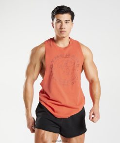 衣類 Gymshark レガシィドロップアームタンク 航空宇宙オレンジ 男性 T2X264959