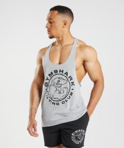 衣類 Gymshark レガシーストリンガー ライトグレーのコアマール 男性 T2X264999