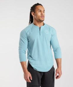 衣類 Gymshark レガシーヘンリートップ アイスバーグブルー 男性 T2X264749