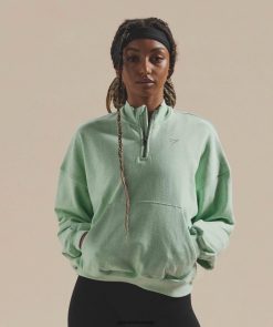 衣類 Gymshark レストデイスウェット 1/2ジッププルオーバー 爽やかなグリーンマール 女性 T2X264379