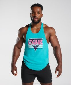 衣類 Gymshark レトロウェーブストリンガー エーゲブルー 男性 T2X264990