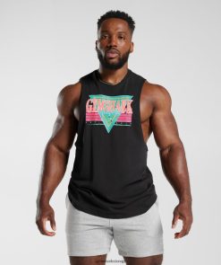 衣類 Gymshark レトロウェーブドロップアームタンク 黒 男性 T2X264891