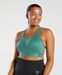 衣類 Gymshark レーサーバックハイサポートスポーツブラ ホヤグリーン 女性 T2X264178