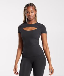 衣類 Gymshark 上部を上げる 黒 女性 T2X264424