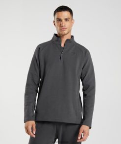 衣類 Gymshark 休息日 1/4 zip オニキスグレー 男性 T2X264862