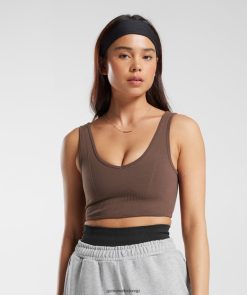 衣類 Gymshark 休息日のシームレスなブラレット オークブラウン 女性 T2X264177