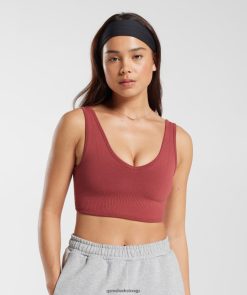 衣類 Gymshark 休息日のシームレスなブラレット ザクロレッド 女性 T2X264171