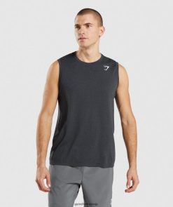 衣類 Gymshark 到着シームレスタンク ブラックメランジ 男性 T2X264927
