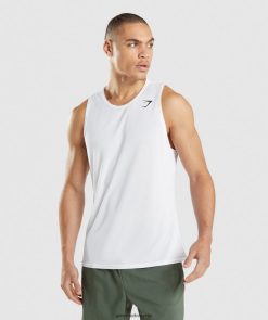 衣類 Gymshark 到着タンク 白 男性 T2X264897