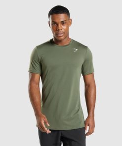 衣類 Gymshark 到着Tシャツ コアオリーブ 男性 T2X264627