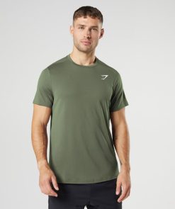 衣類 Gymshark 到着Tシャツ コアオリーブ 男性 T2X264732