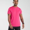 衣類 Gymshark 到着Tシャツ 明るいフクシア 男性 T2X264774
