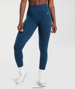 衣類 Gymshark 動物のシームレスなレギンスを適応します。 ワイルド |海軍 女性 T2X264316