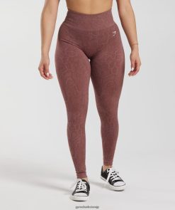 衣類 Gymshark 動物のシームレスなレギンスを適応します。 モダンブラッシュピンク/マゼンタブラウン 女性 T2X264238