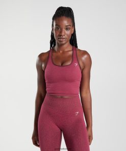 衣類 Gymshark 動物のシームレスな作物タンクを適応します。 サンゴ礁 |チェリーブラウン 女性 T2X264474