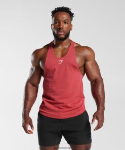 衣類 Gymshark 反応ストリンガー 天日干しの赤 男性 T2X2641026