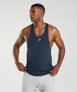 衣類 Gymshark 反応ストリンガー 海軍 男性 T2X264986
