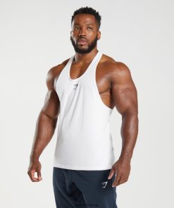 衣類 Gymshark 反応ストリンガー 白 男性 T2X264981