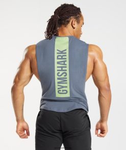 衣類 Gymshark 大胆なドロップアームタンク イブニングブルー 男性 T2X264907