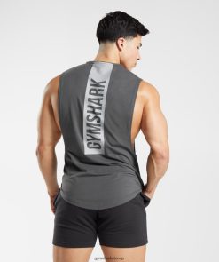 衣類 Gymshark 大胆なドロップアームタンク シルエットグレー 男性 T2X264882
