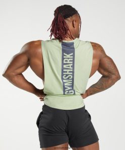 衣類 Gymshark 大胆なドロップアームタンク フローラグリーン 男性 T2X264912