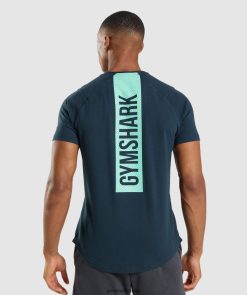 衣類 Gymshark 大胆なTシャツ 海軍 男性 T2X264706