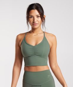 衣類 Gymshark 延縄スポーツブラを高める 柳の緑 女性 T2X264123