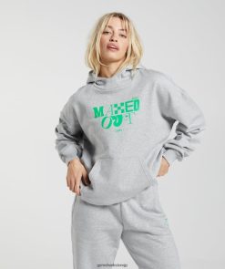 衣類 Gymshark 最大限のパーカー ライトグレーメランジ 女性 T2X264360