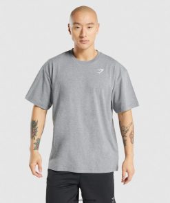 衣類 Gymshark 欠かせないオーバーサイズTシャツ チャコールグレーメランジ 男性 T2X264620