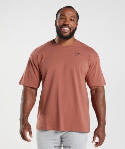 衣類 Gymshark 欠かせないオーバーサイズTシャツ ローズブラウン 男性 T2X264761