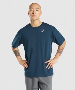 衣類 Gymshark 欠かせないオーバーサイズTシャツ 海軍 男性 T2X264573