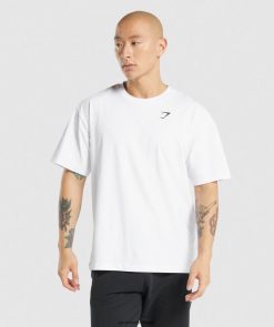 衣類 Gymshark 欠かせないオーバーサイズTシャツ 白 男性 T2X264572