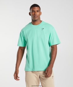 衣類 Gymshark 欠かせないオーバーサイズTシャツ 酸化した緑色 男性 T2X264595