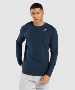 衣類 Gymshark 欠かせない長袖Tシャツ 海軍 男性 T2X264702