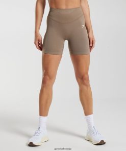 衣類 Gymshark 汗シームレスショーツ フォッシルブラウン 女性 T2X26420