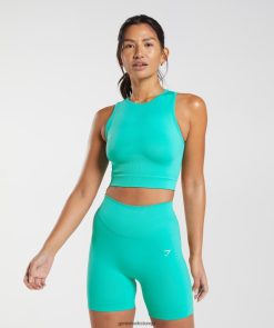 衣類 Gymshark 汗シームレスミディタンク パラダイスブルー 女性 T2X264473