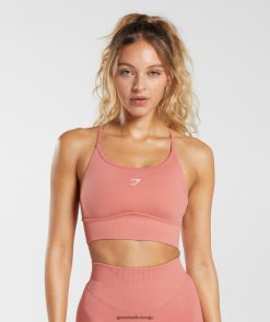 衣類 Gymshark 汗シームレス延縄スポーツブラ テラコッタピンク 女性 T2X264132